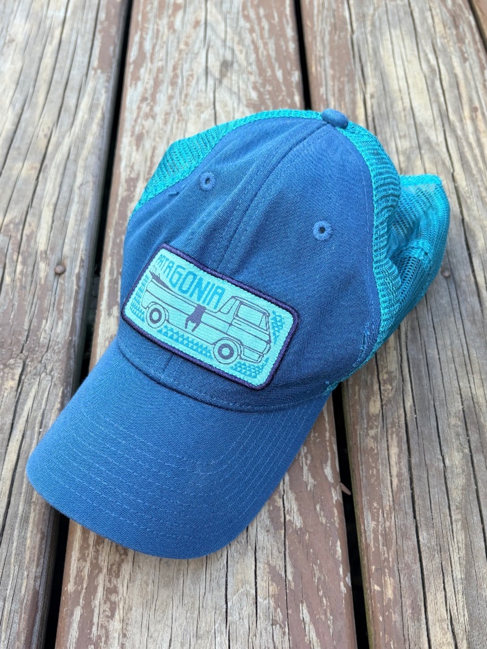 Patagonia “Pickup Lines” Trucker Hat – Blue Surf Van Patch